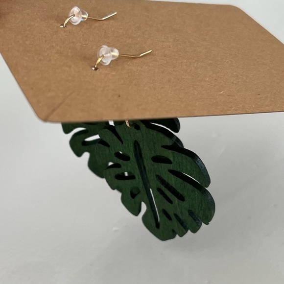 PALM EARRINGS | Wood | NWT - Picture 6 of 8